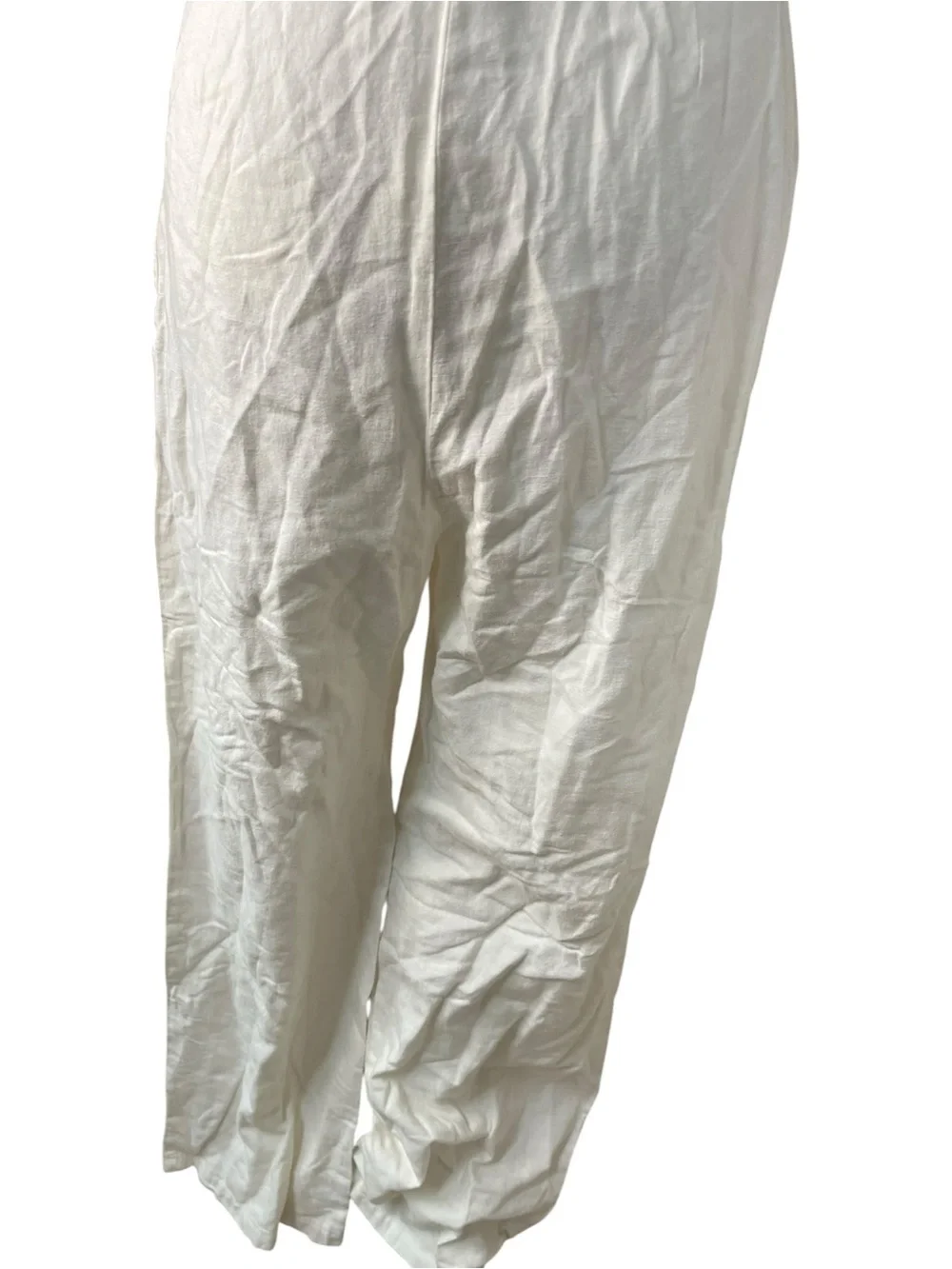 Zara Linen Jumpsuit with Chain White